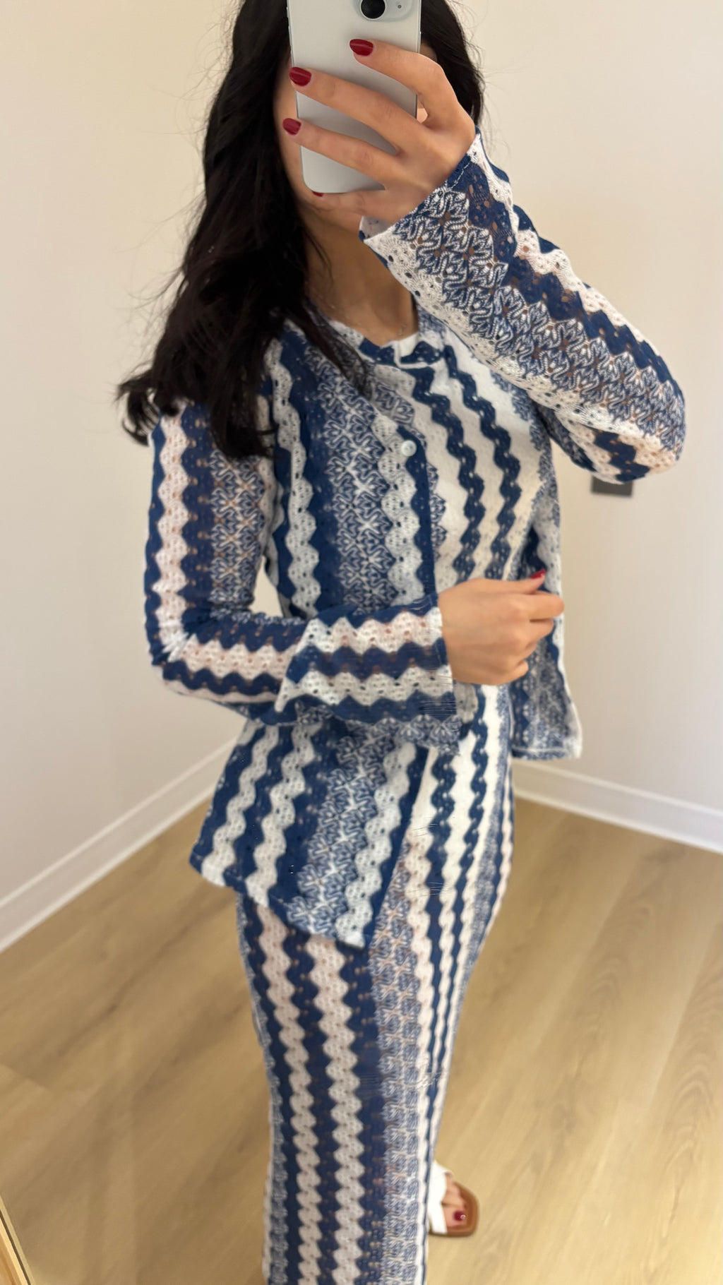 Medi blue dress with cardigan
