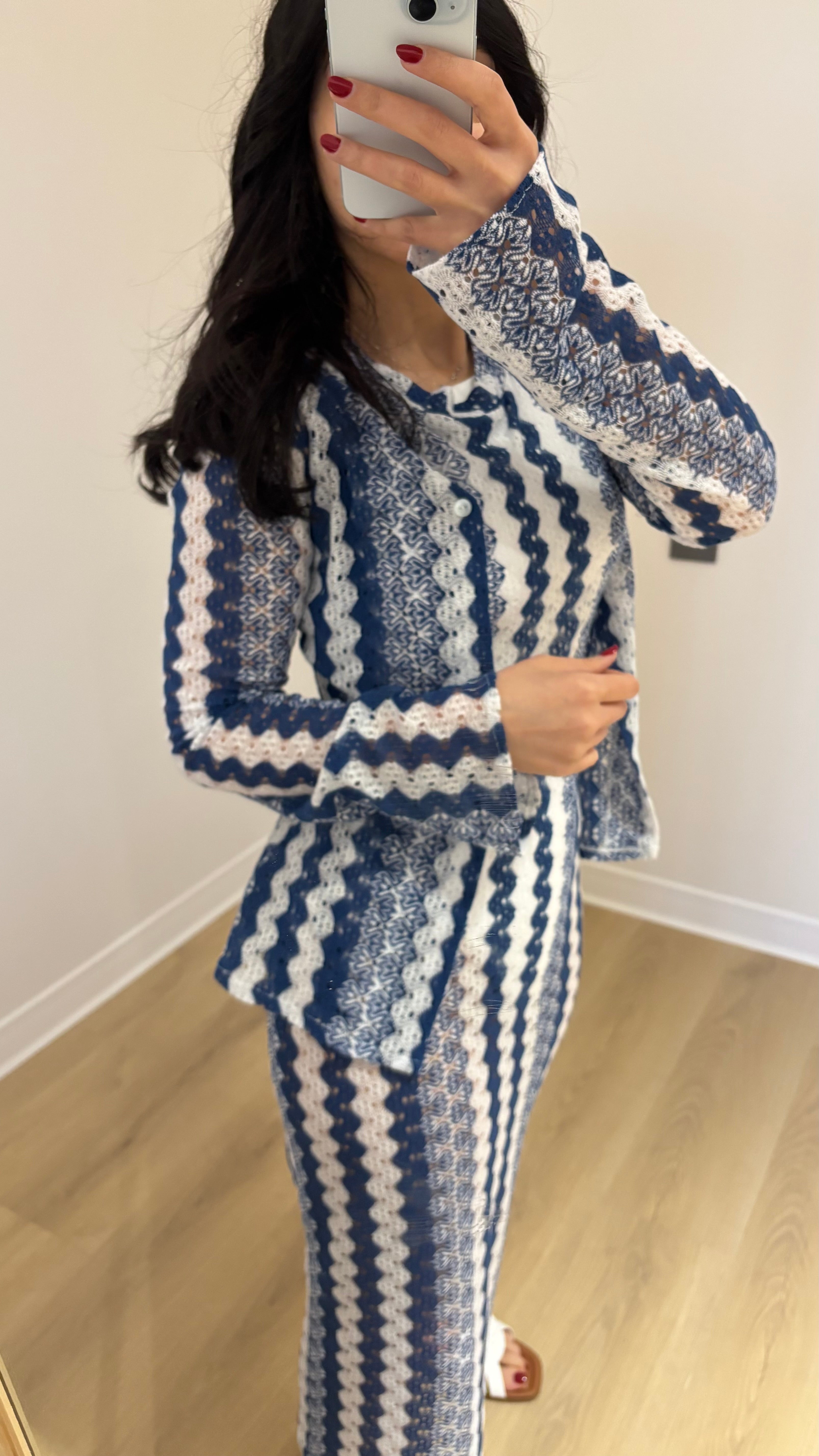 Medi blue dress with cardigan