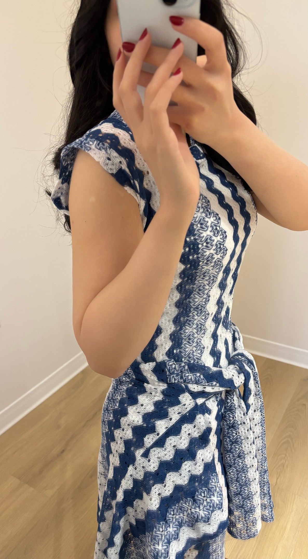 Medi blue dress with cardigan
