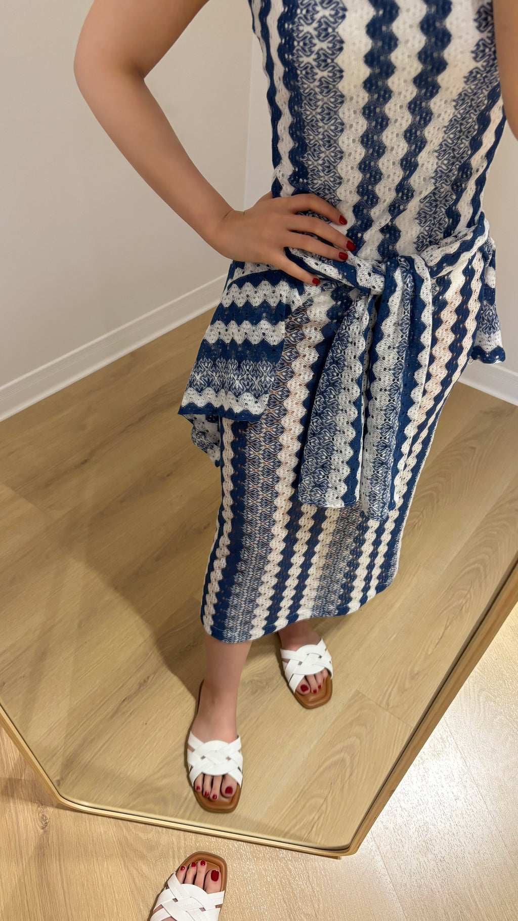 Medi blue dress with cardigan
