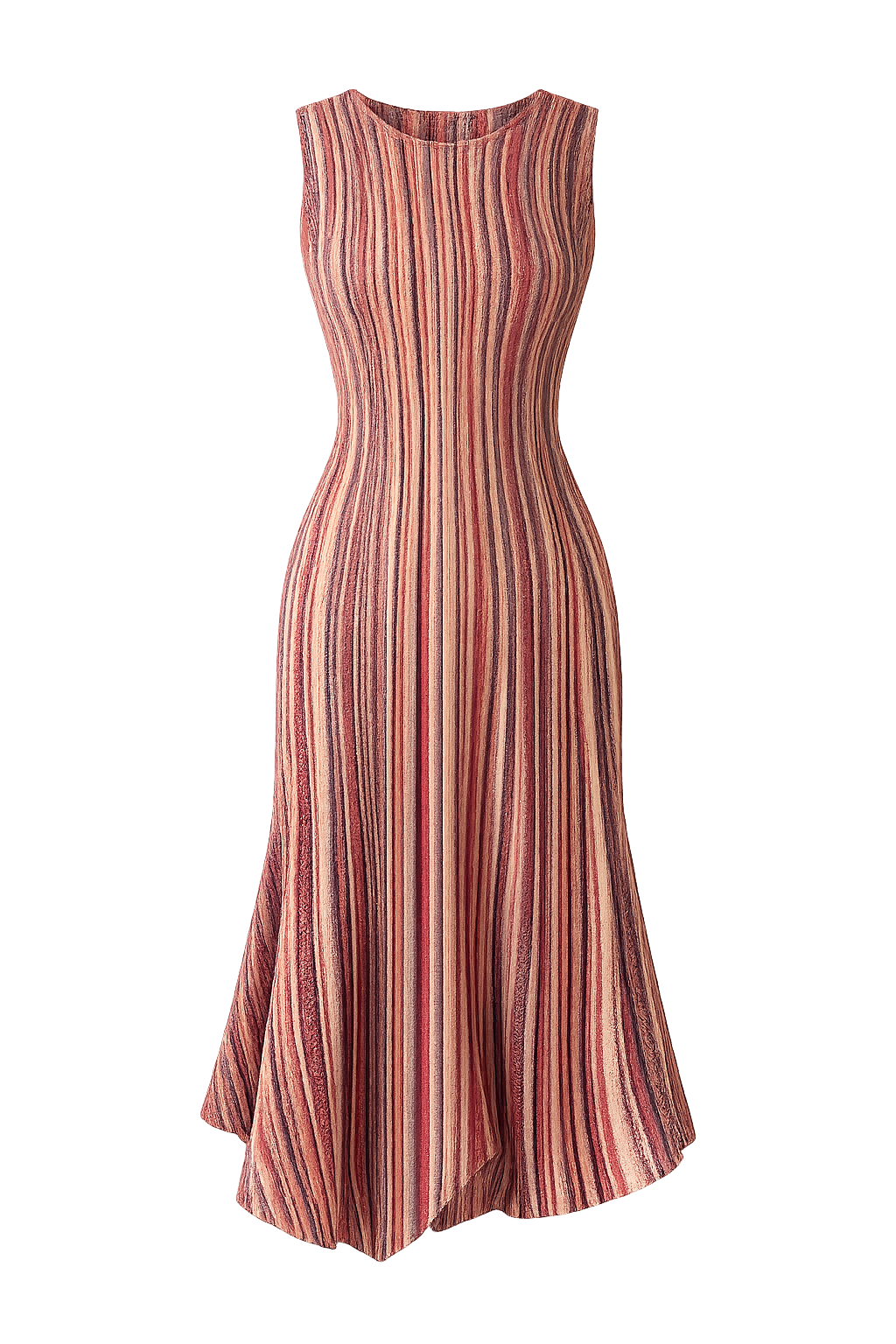 pink Knit Midi Dress with Cardigan Wrap