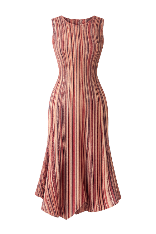 pink Knit Midi Dress with Cardigan Wrap