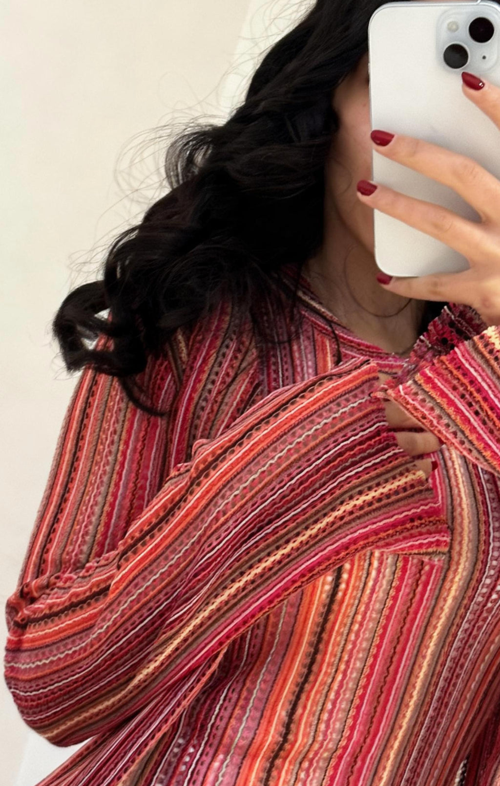 pink Knit Midi Dress with Cardigan Wrap